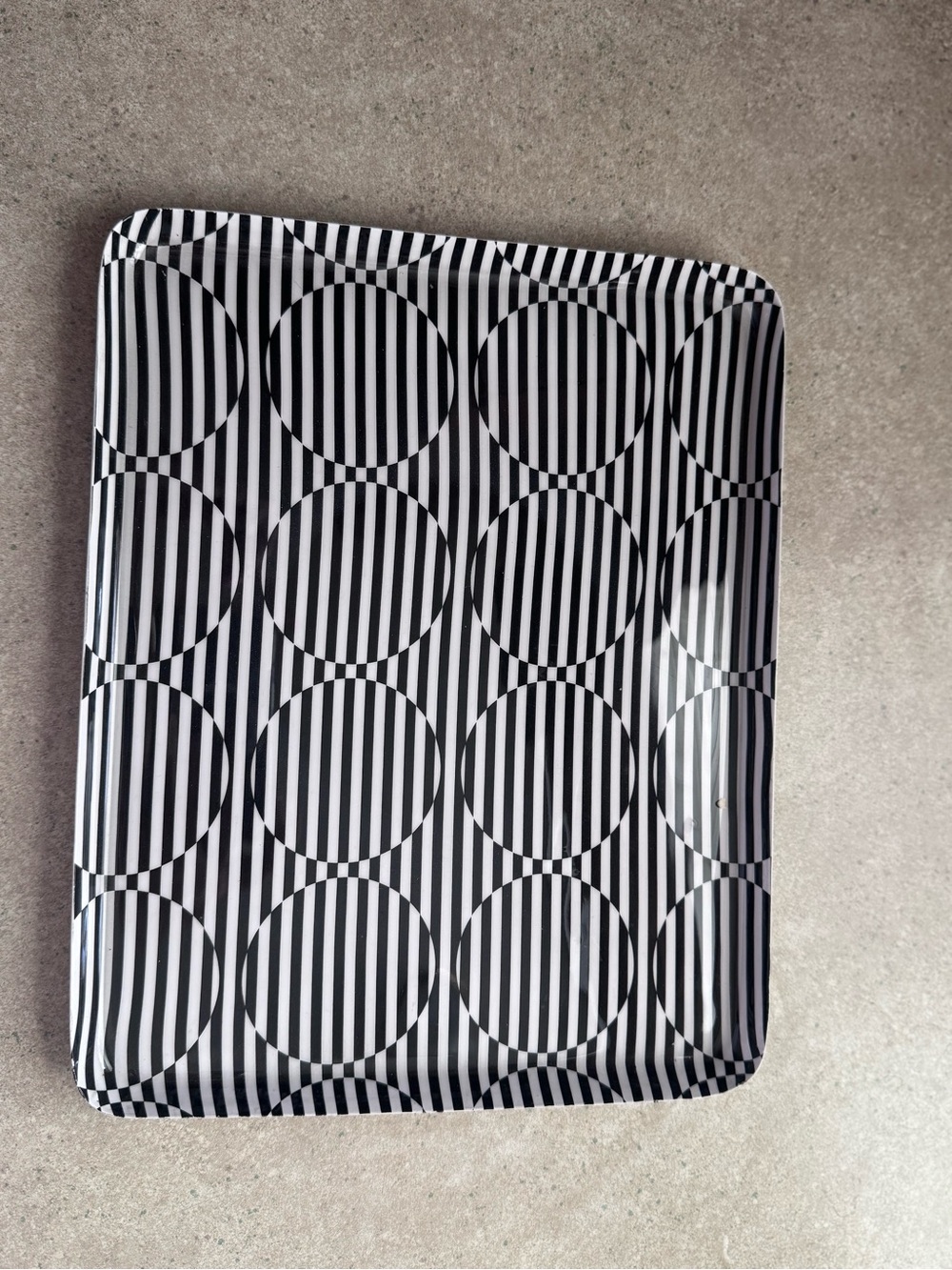 Black and White Geometric Serving Tray - Home Accents